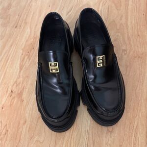 Givenchy Black Leather Loafers